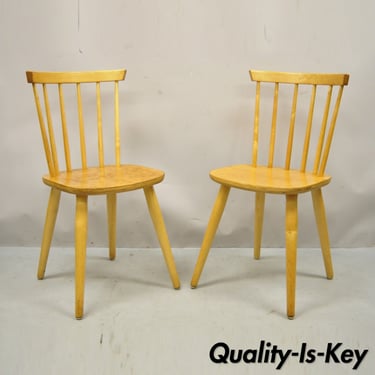 Vintage Mid Century Modern Spindle Bush Birch Maple Side Chairs - a Pair