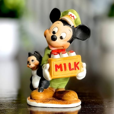 VINTAGE: Disney Mickey Mouse Figurine - Bisque Porcelain - Made in Taiwan- Collectible Figurines - Disney Keepsake - SKU 00035291 