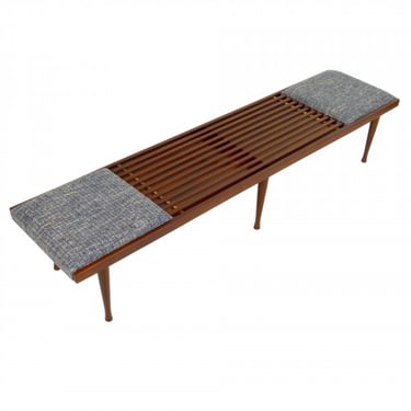 1960s Slat Bench with Cushions