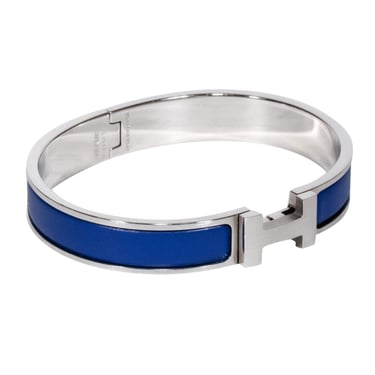 Hermes - Blue w/ Palladium Hardware &quot;Clic H&quot; Bracelet