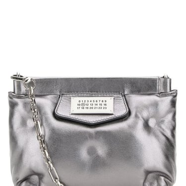 Maison Margiela Women Silver Nappa Leather Mini Slam Red Carpet Clutch