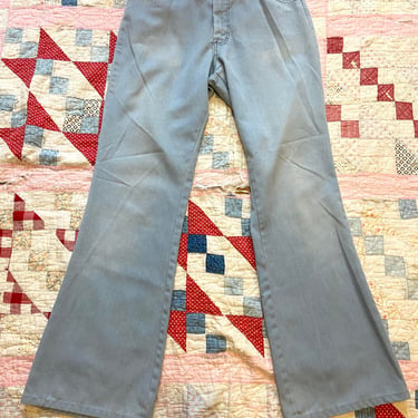 Vintage 70s light wash denim flared jeans bell bottoms 30 waist by TimeBa