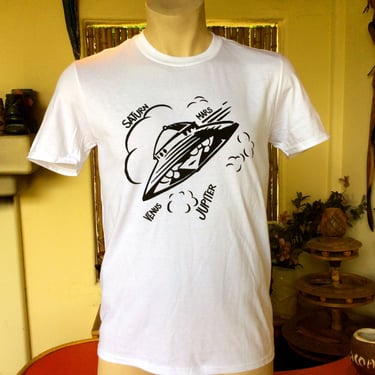 Vintage Flying Saucer Design and Styled T Shirt Tiki Oasis Inspiration 