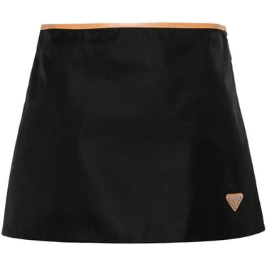 Prada Women Contrasting Waistband Mini Skirt