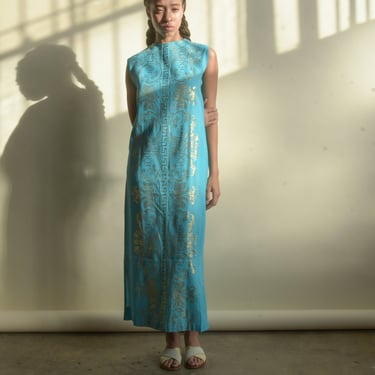 3184d / 1960s handwoven embroidered dress 
