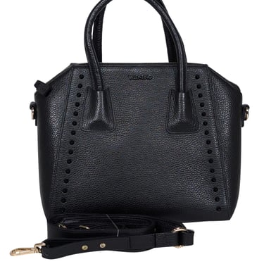 Valentino by Mario Valentino - Black Pebbled Leather Large Satchel Bag