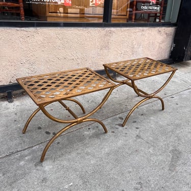 Fully Functional | Pair of Braided Metal Top Stools