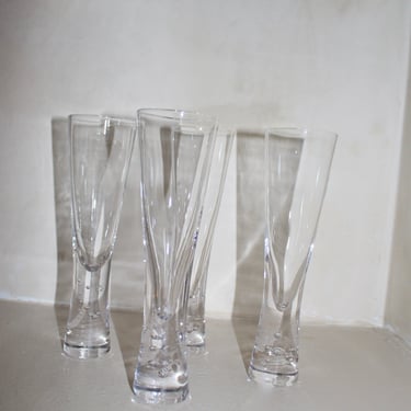 Vintage Glass Flute Set