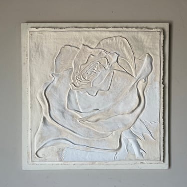 1980's William Stont Embossed Paper " Rose " Wall Art 