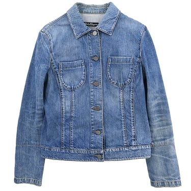 Salvatore Ferragamo Single Breasted Denim Jacket Blue #42