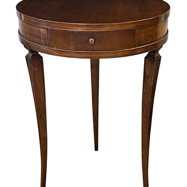 A Graceful Italian Neoclassical Style Beechwood Circular Single-drawer Side Table