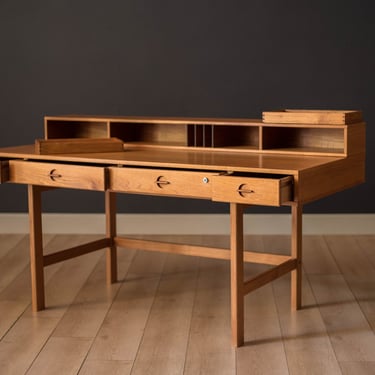 Mid-Century Modern Teak Flip Top Partners Desk by Peter Løvig Nielsen 