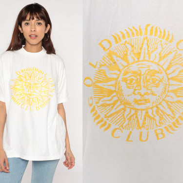 Gold Coast Club Shirt 90s Australia T Shirt Celestial Sun Graphic Tee Retro Tourist T-Shirt White Single Stitch Vintage 1990s Extra Large xl 