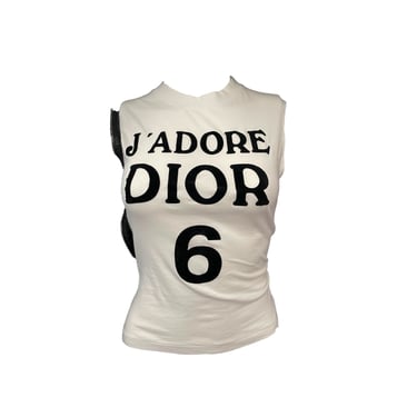 Dior J'Adore White Zippered Logo Tank Top