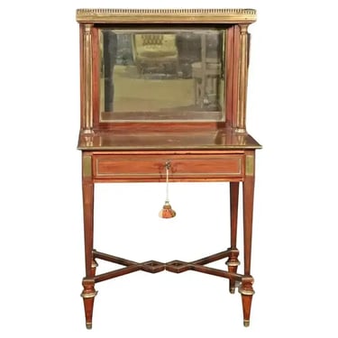 French Directoire Style Brass Trimmed Vanity Desk, Circa 1890
