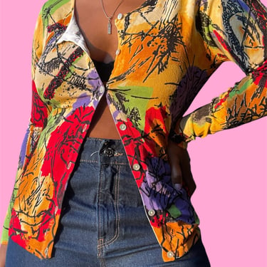 Graffiti Print Cardigan