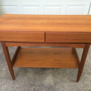 Danish Modern teak entry dining buffet console table by Kofod Larsen for Faarup 