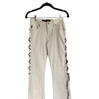 Vintage Mudd Pants Pants Jeans Flares Corset Lace Animal Print Limbo Hiphugger 