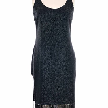 1980s Karl Lagerfeld Beaded Fringed Cocktail Dress