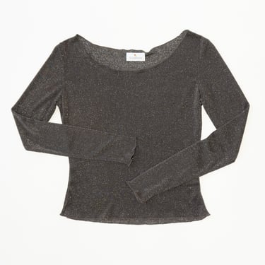 Shimmer Knit Fresa Long Sleeve Top in Espresso