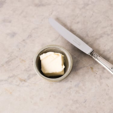Stoneware Butter Pat & French Butter Knife