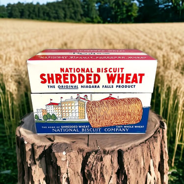 Vintage 1973 Nabisco Shredded Wheat Metal Recipe Box Vintage Advertising 