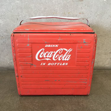 Vintage Original Coca Cola Picnic Cooler with Tray
