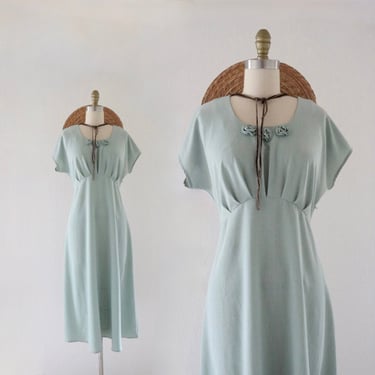 sage maxi dress - s - vintage 90s y2k light green cute cottage cottagecore spring summer long flowy size small dress 