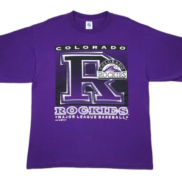 Vintage 1997 Logo 7 Colorado Rockies Baseball Big Logo MLB Graphic T-Shirt Size Large/XL 