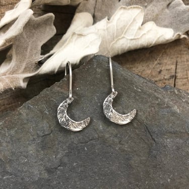 Crescent Moon Celestial Earrings - Silver