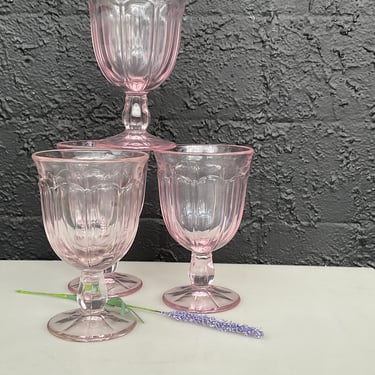 Pink Depression Wine Glass Set