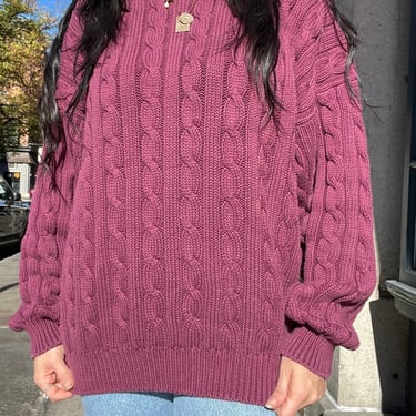 Vintage 1990s Gap Burgundy Chunky Knit Sweater