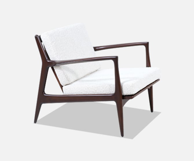 Danish Modern Sculpted Lounge Chair by Ib Kofod-Larsen
