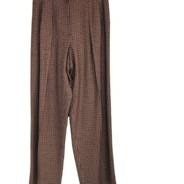 Vintage 80s Wool Pants Anne Klein II Brown Houndstooth / M 