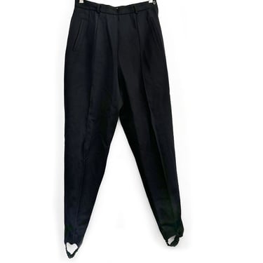 Black Wool Stirrup PANTS LIZ CLAIBORNE Vintage Trousers Pants, Women's Size 10 