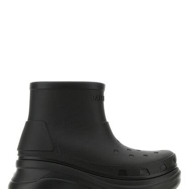 Balenciaga Women Black Rubber Balenciaga X Crocsâ„¢ Ankle Boots