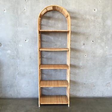 Vintage Wicker Etagere with Removable Shelves
