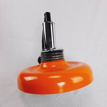 Space Age Metal Pendant Lamp, Orange Pendant Lamp, MCM Ceiling Lamp,  Orange Metal Shade, Mid Century, Vintage Orange Pandant Light 