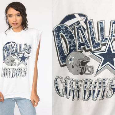 Dallas Cowboys Shirt Football Sweatshirt Short Sleeve Muscle Tee NFL Shirt Texas Football Graphic Vintage Medium Large 