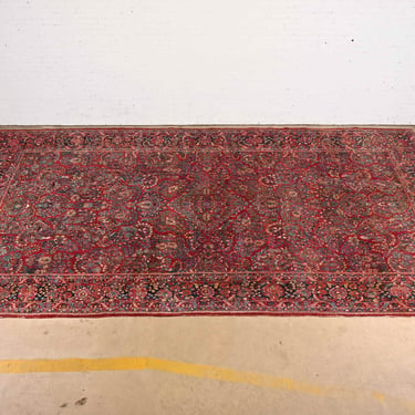 Antique Hand-Knotted Persian Sarouk Large Room Size Wool Rug, Circa 1920s