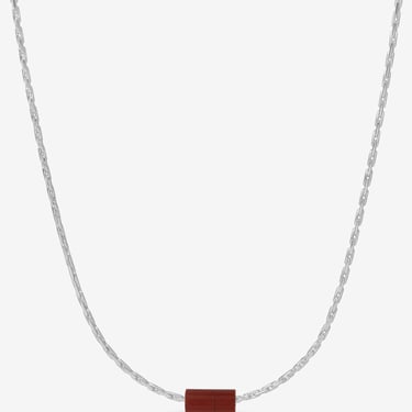 Kozakh - Little Bead Necklace - Silver/Redstone