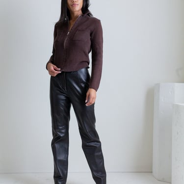 Y2K dark brown leather pants // S (2330) 