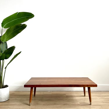 Vintage Mid Century Solid Walnut Coffee Table