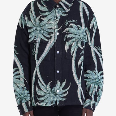 Amiri Men Twisted Palms Tapestry Overshirt