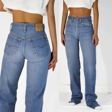 Vintage Levi's 501 Jeans 28.5” Waist | Straight Leg 100% Cotton Denim | 1980s Made in USA 