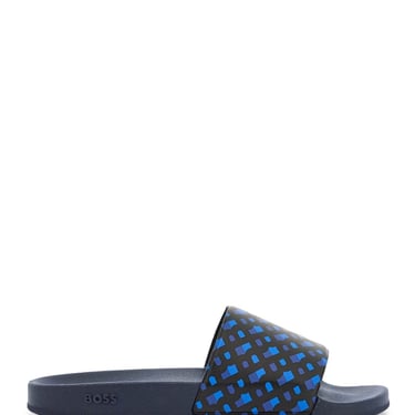 Boss Open Geometric Blue Slippers Bay_Slid_Mn Men