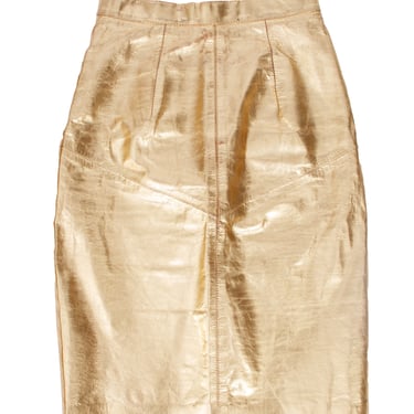 1990s Metallic Gold Leather Skirt