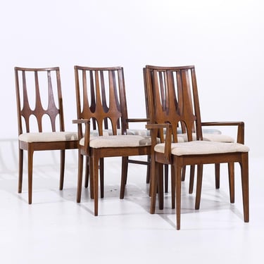 Broyhill Brasilia Mid Century Walnut Dining Chairs - Set of 6 - mcm 