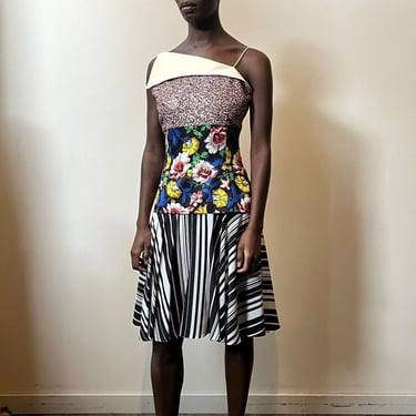 Raf Simons for Christian Dior multicolor silk dress 
