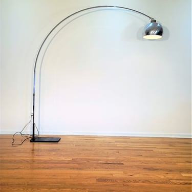 Mid Century Chrome Arc Floor Lamp 
